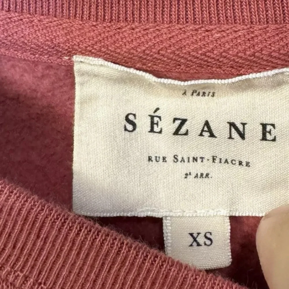 Sezane La Chamade Heart Sweatshirt in Rosewood XS - Picture 5 of 6